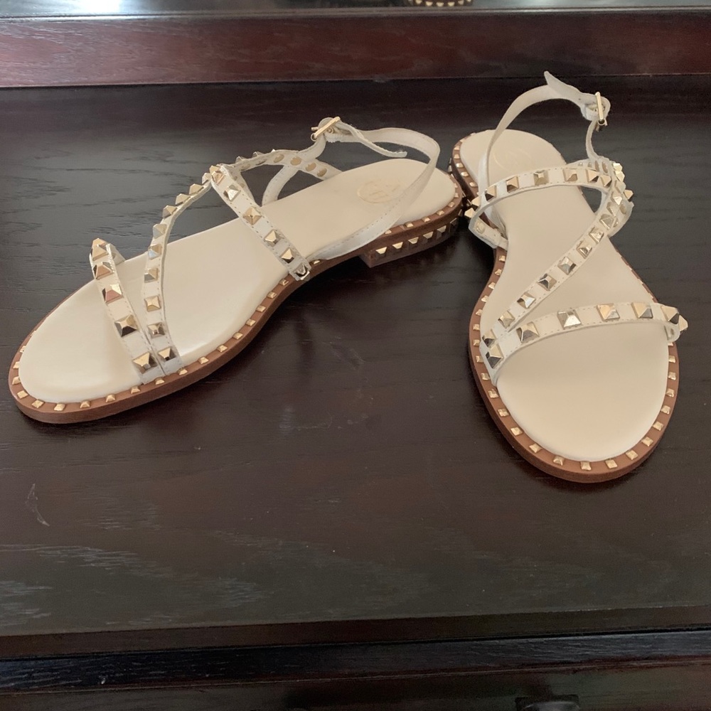 Ash Peace Studded Slingback Leather Sandals